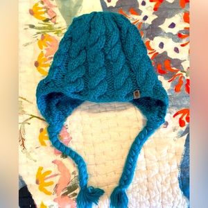 The North Face Cable Knit Headwear Beanie Turquoise/Teal Blue